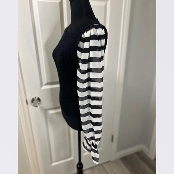 Maeve Black & White Contrast-Sleeve Sweater from Anthropologie–Size X-Small– NWT - Picture 6 of 8
